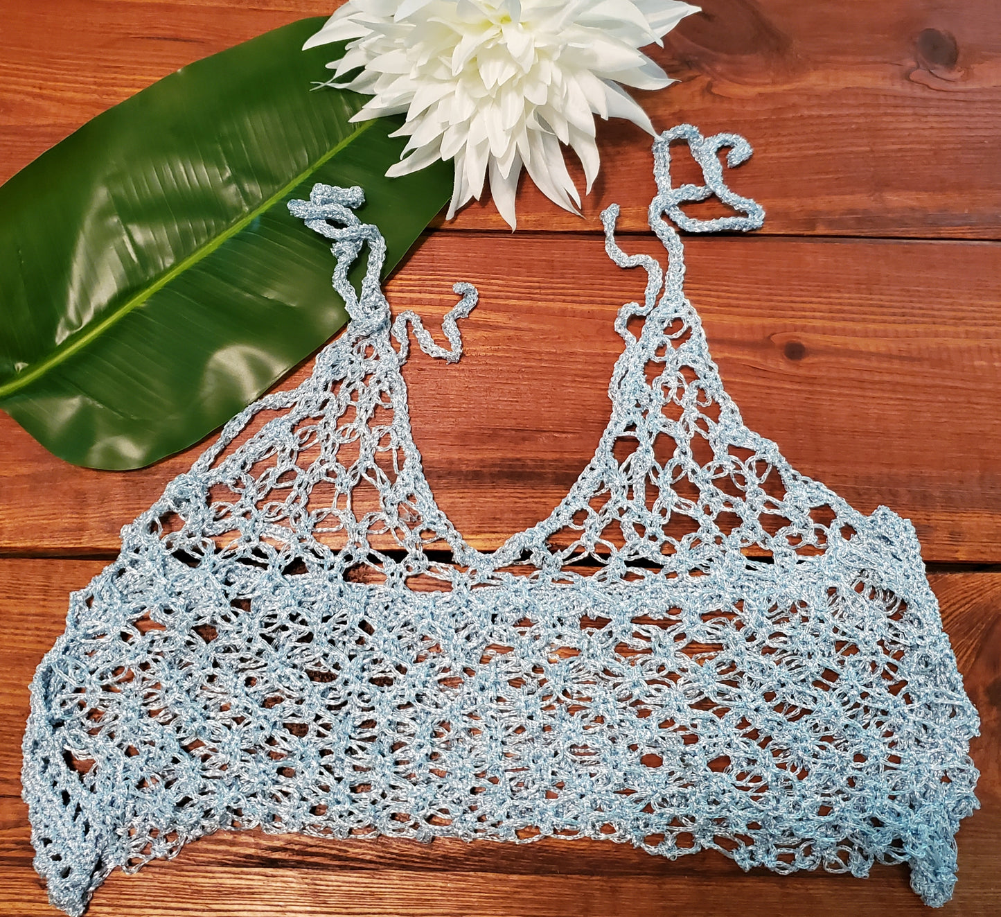Metallic Mesh Crop Tops image 3
