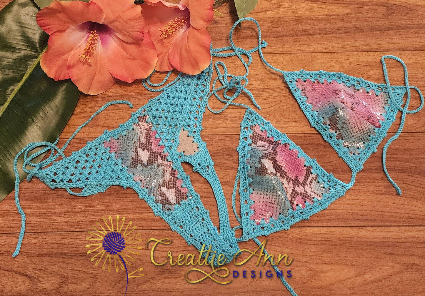 2022 Snakeskin 🐍 Print-Leather & Lace 2pc Bikini👙 image 1