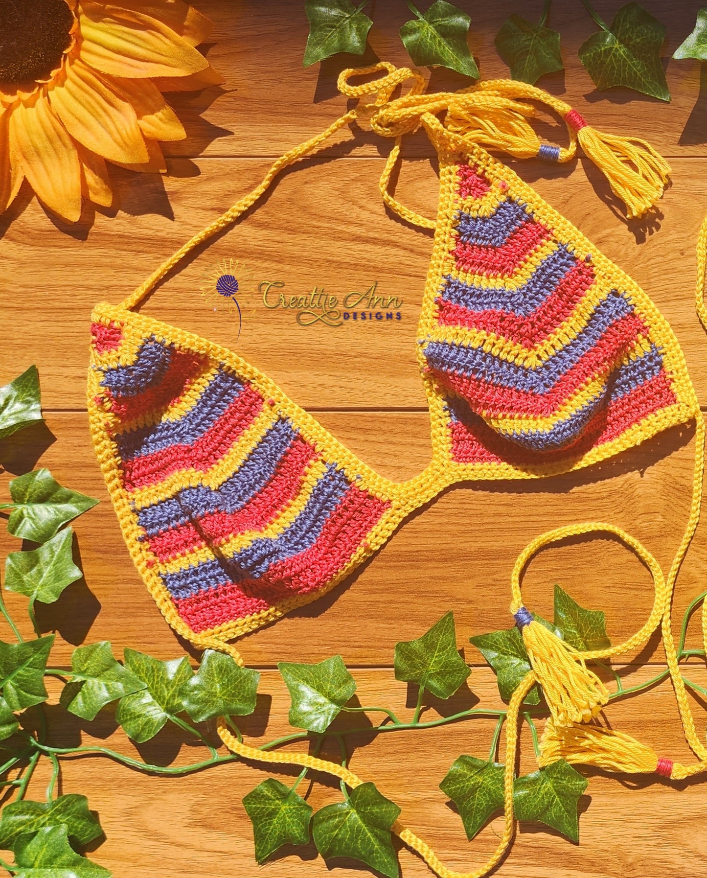 2022 Wonder Woman 2pc Crochet Bikini image 7
