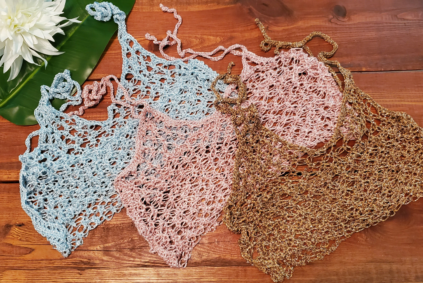 Metallic Mesh Crop Tops image 0