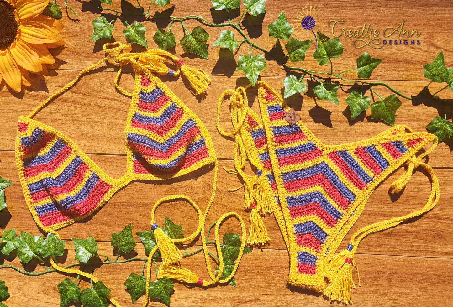 2022 Wonder Woman 2pc Crochet Bikini image 5