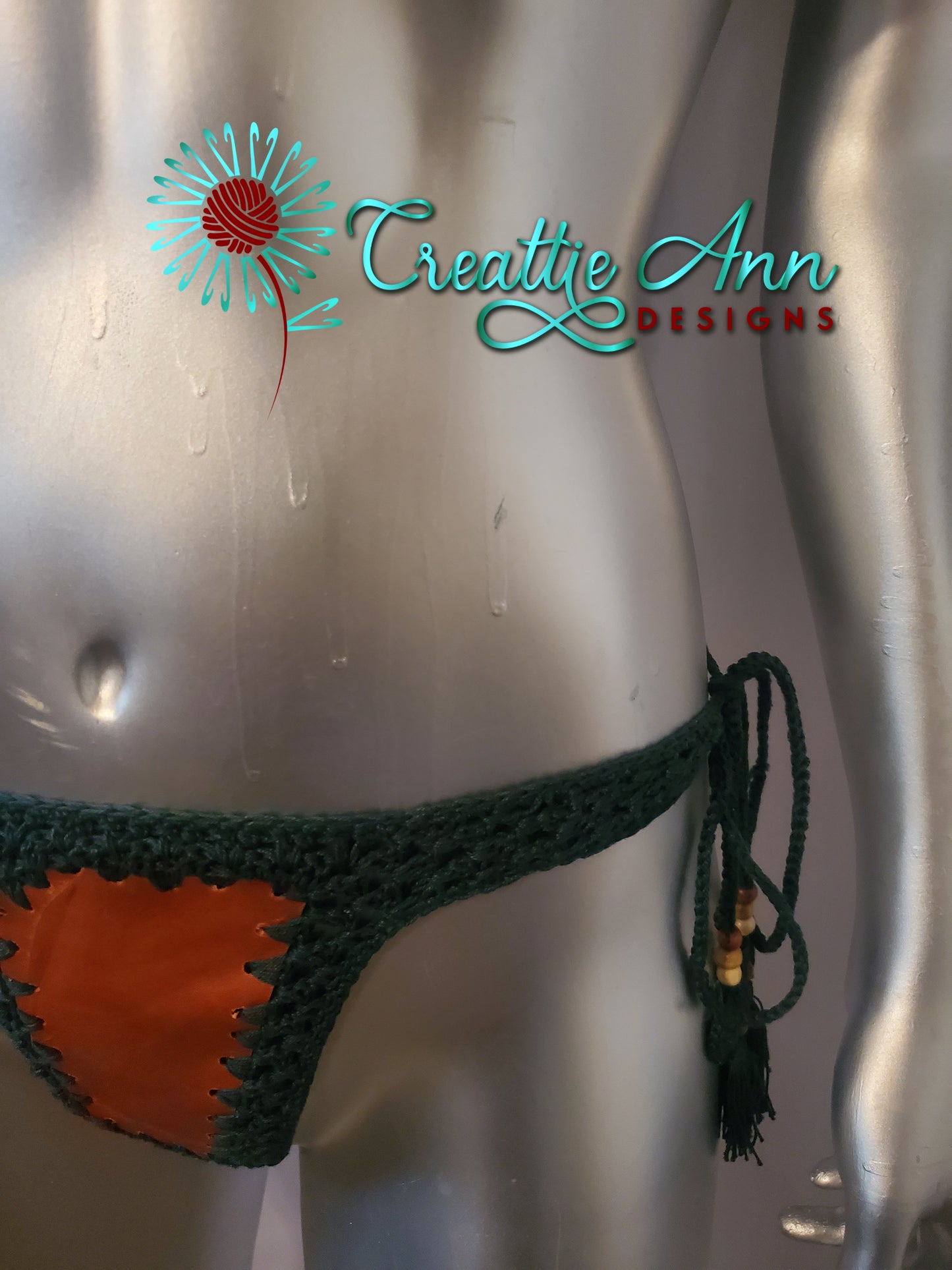 2022 Handmade Crochet 2pc "Earth" Leather & Lace Collection image 5