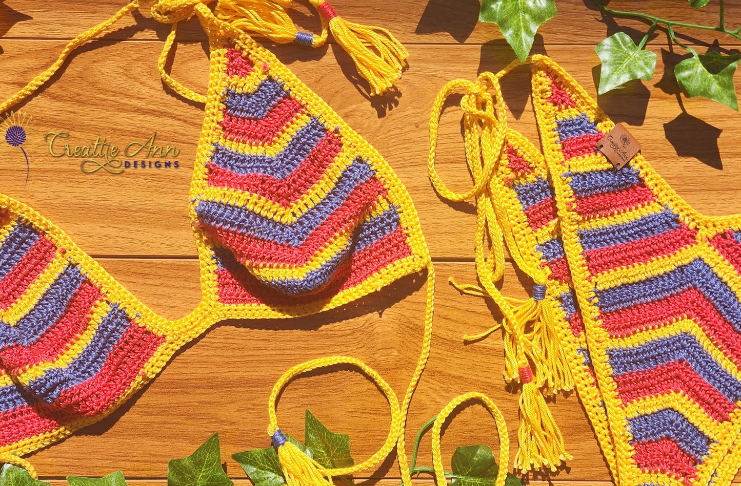 2022 Wonder Woman 2pc Crochet Bikini image 3