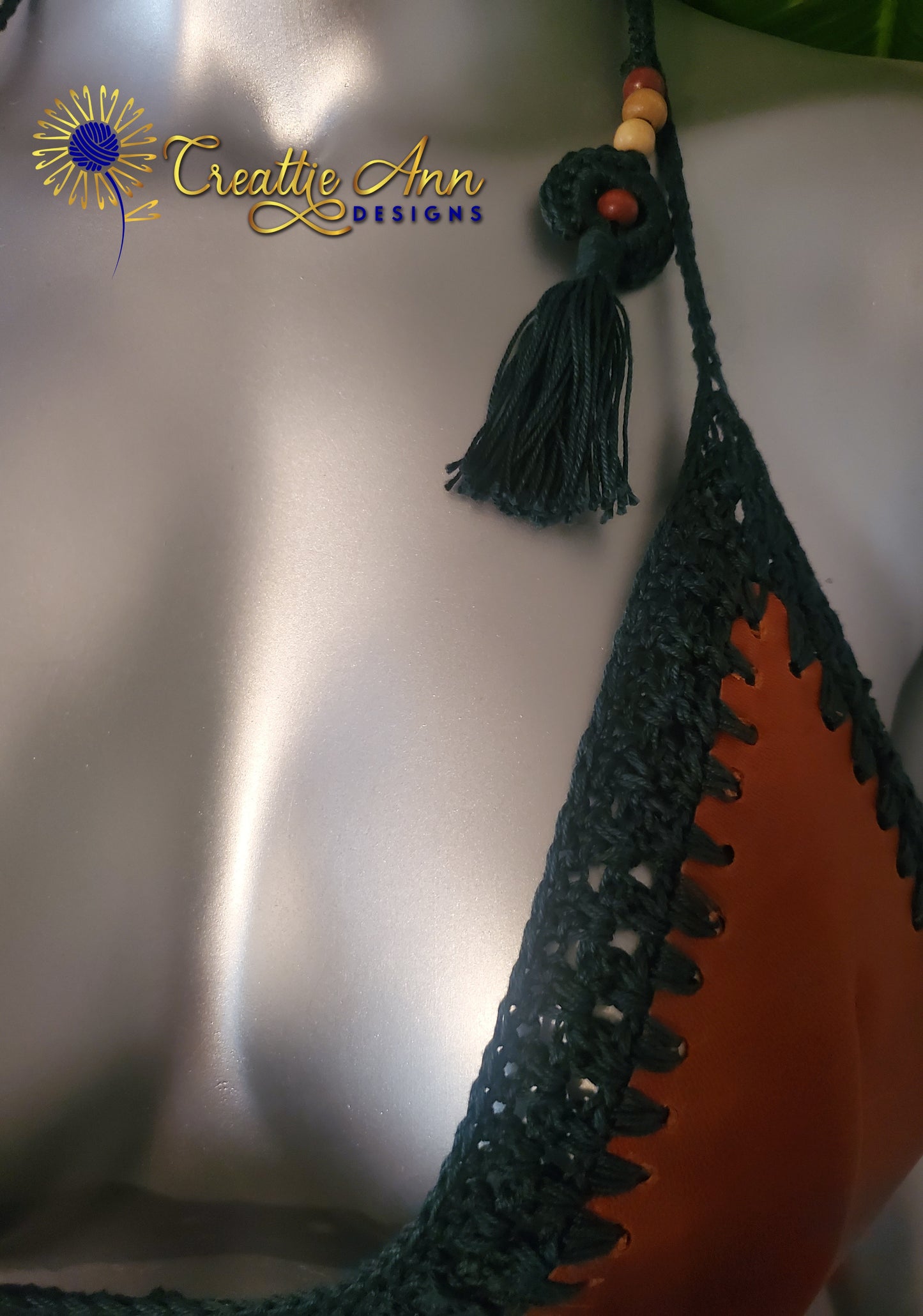 2022 Handmade Crochet 2pc "Earth" Leather & Lace Collection image 4