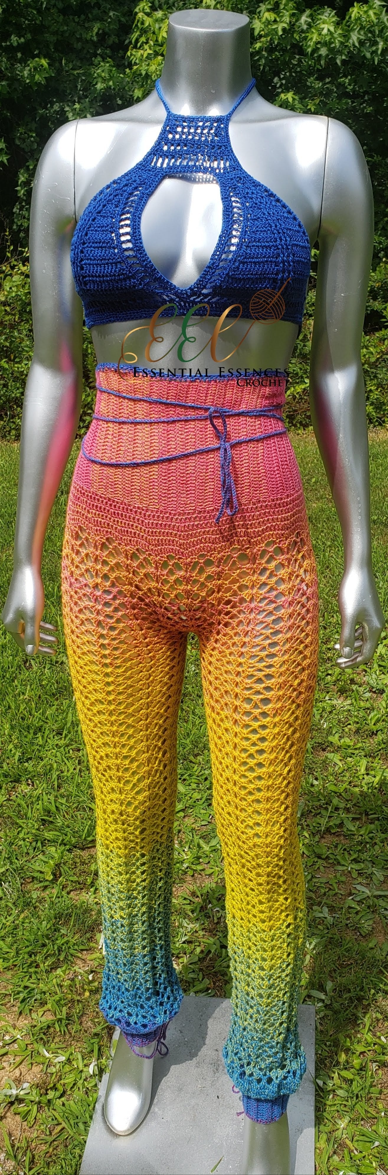 Crochet Multi-Color Jogger w/ Top (optional) S-M image 2