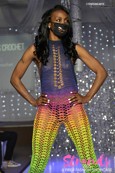 CROCHET Multi-Color Halter Jumpsuit image 4