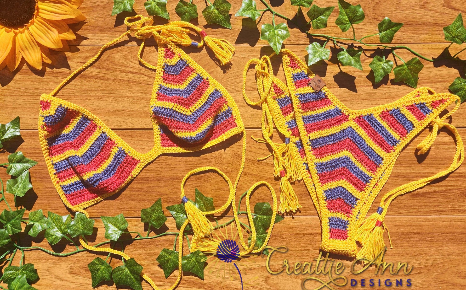 2022 Wonder Woman 2pc Crochet Bikini image 1