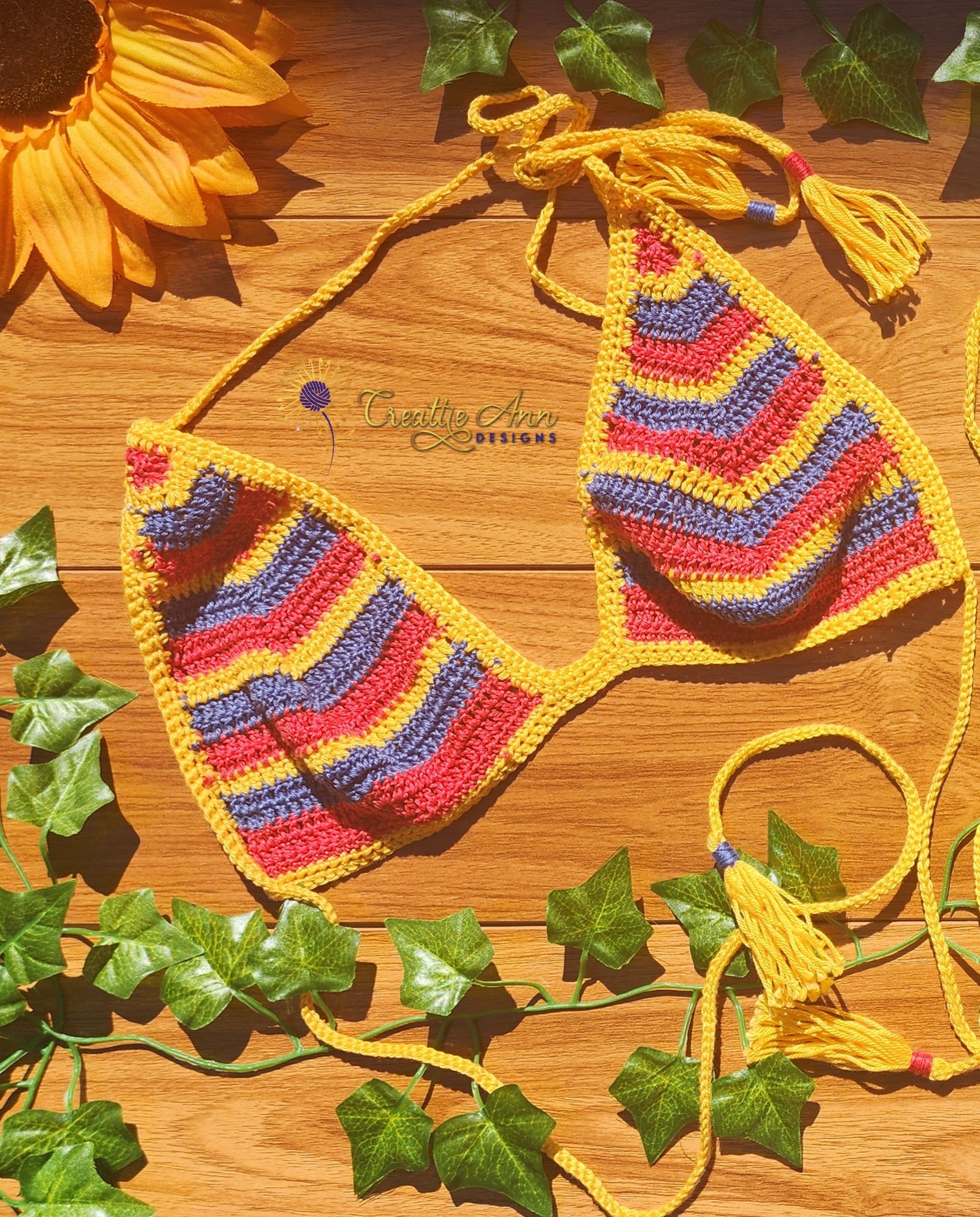 2022 Wonder Woman 2pc Crochet Bikini image 7
