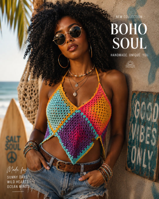 Vibrant Beats Crochet Top