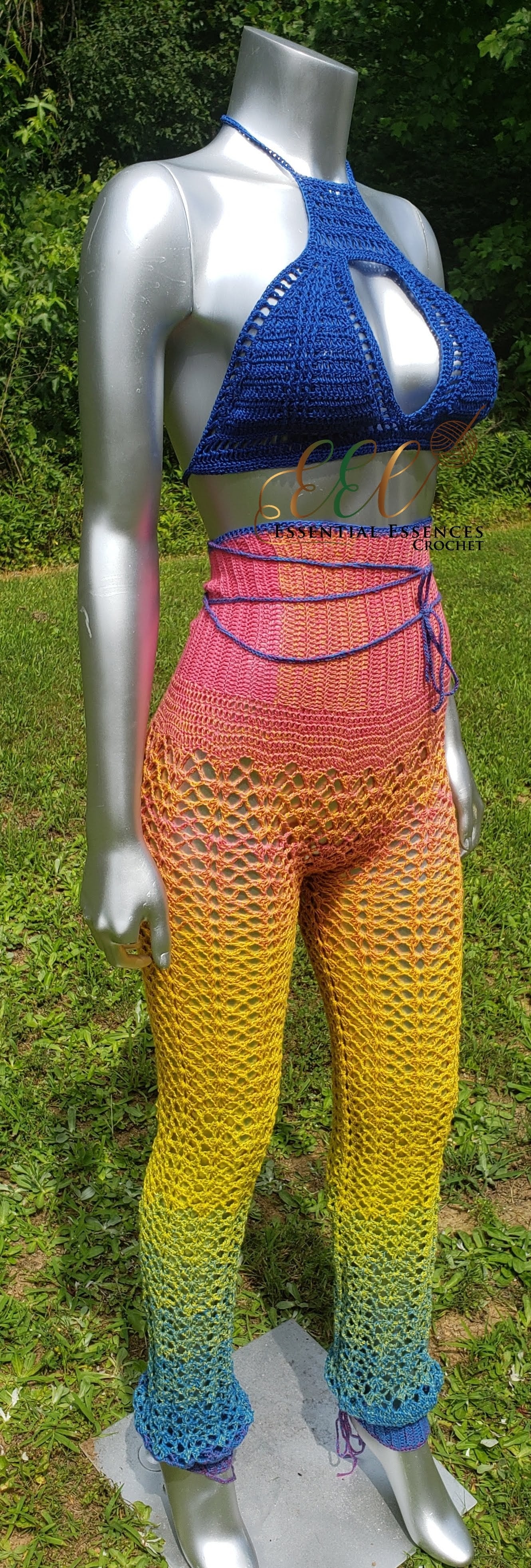 Crochet Multi-Color Jogger w/ Top (optional) S-M image 3