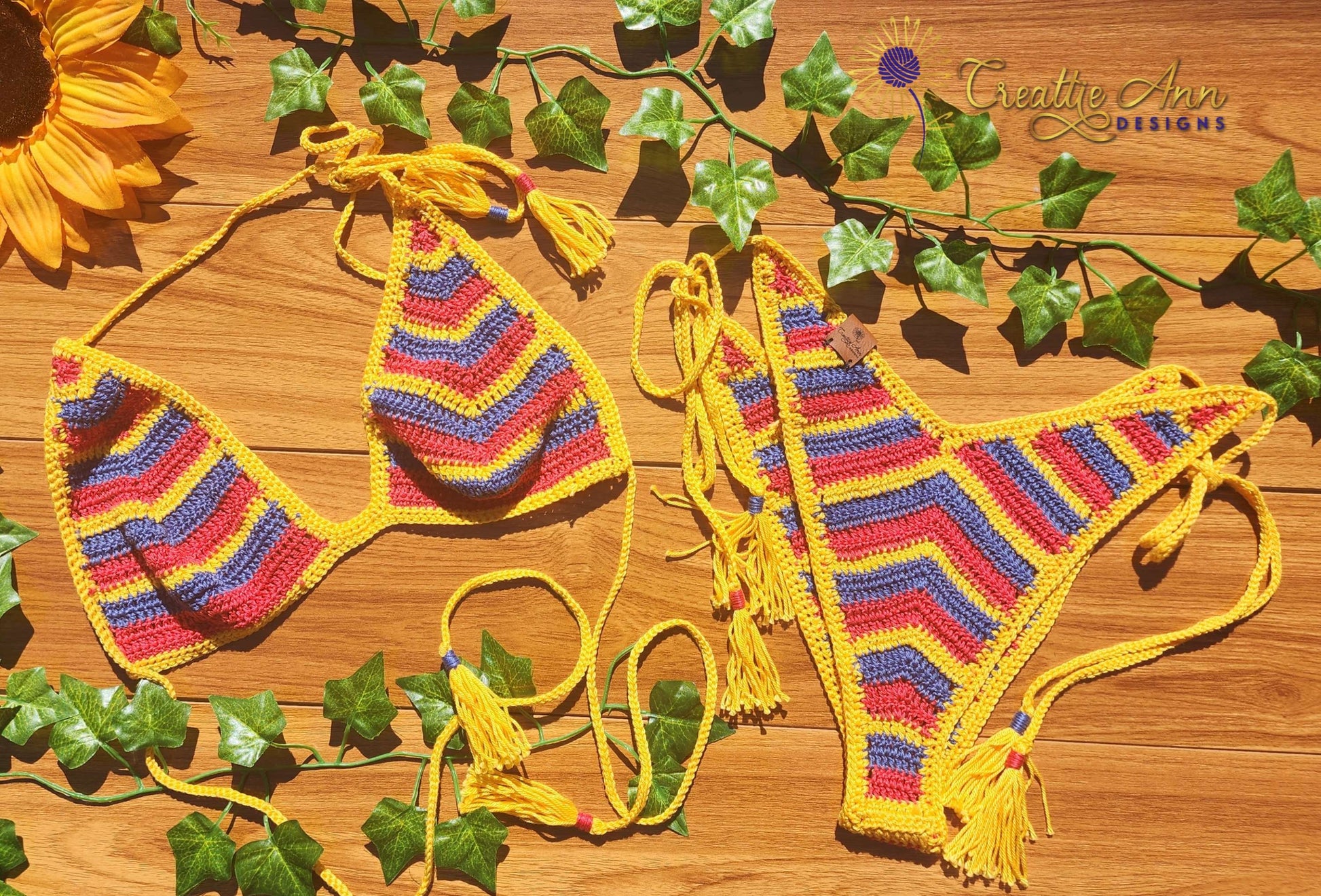2022 Wonder Woman 2pc Crochet Bikini image 5