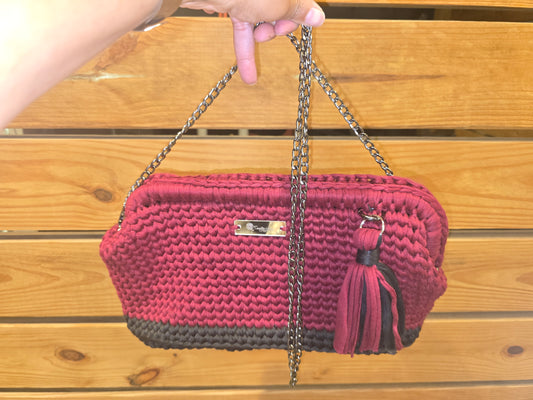❤️ The Crimson Noir Luxe Large Crochet Handbag ❤️
