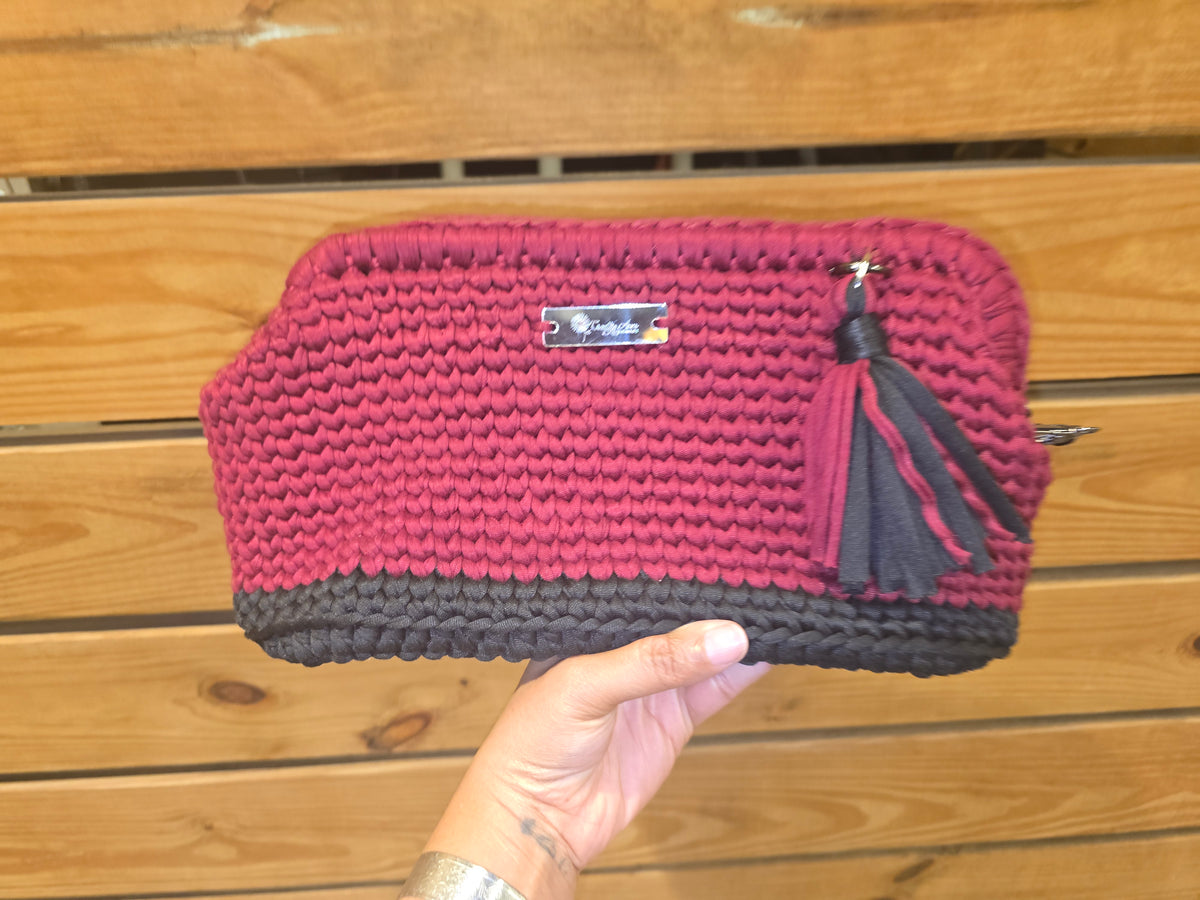 ❤️ The Crimson Noir Luxe Large Crochet Handbag ❤️