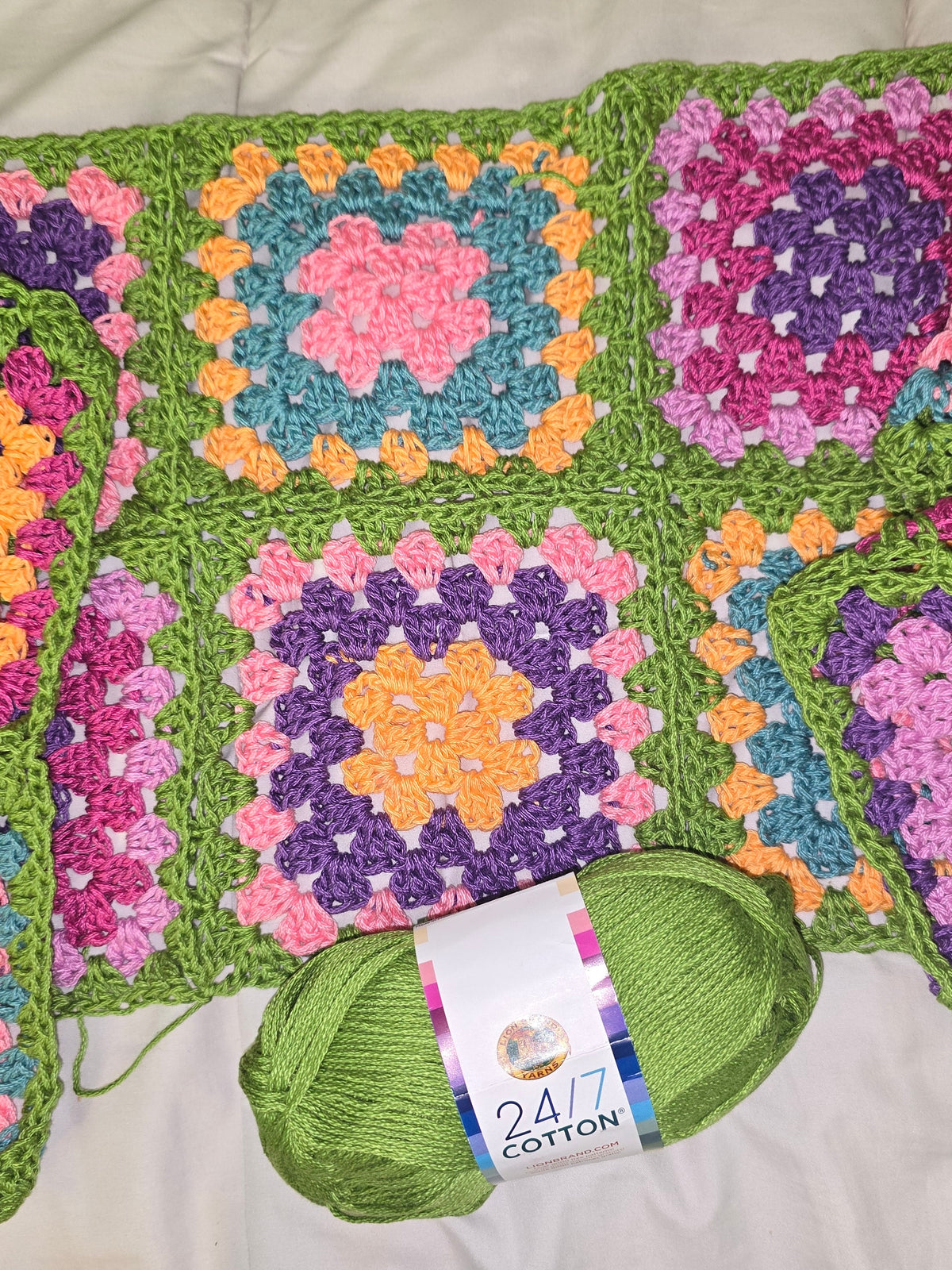 Urban Bloom Granny Square Crochet Crop Sweater